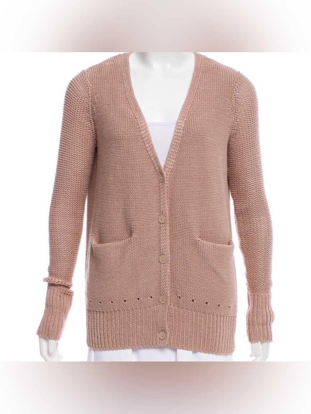 T by Alexander Wang 100% Cotton Blush Chunky Knit Cardigan Sweater, size L